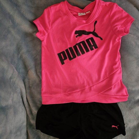 Puma Kids Two Piece Set - Neon Pink and Black - Picture 8 of 8